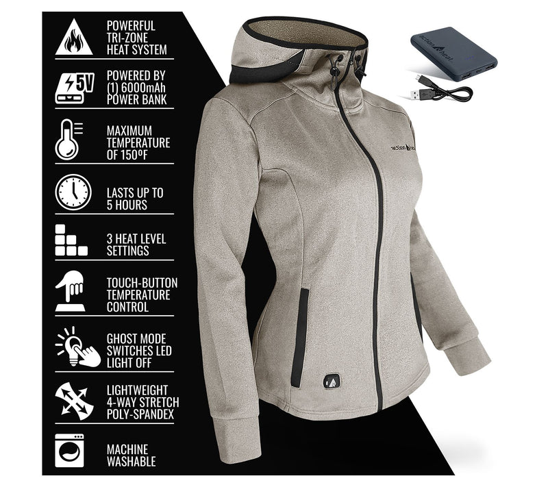 ActionHeat 5V Women's Battery Heated Slim Fit Hoodie — View 7