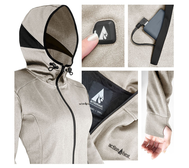 ActionHeat 5V Women's Battery Heated Slim Fit Hoodie — View 10