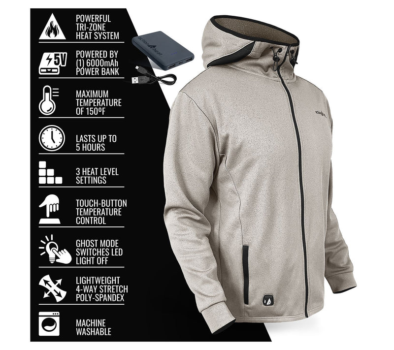 ActionHeat 5V Men's Battery Heated Slim Fit Hooie — View 9