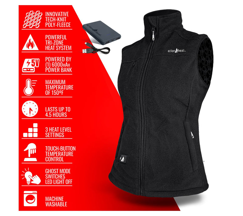 ActionHeat 5V Women's Battery Heated Performance Fleece Vest — View 6