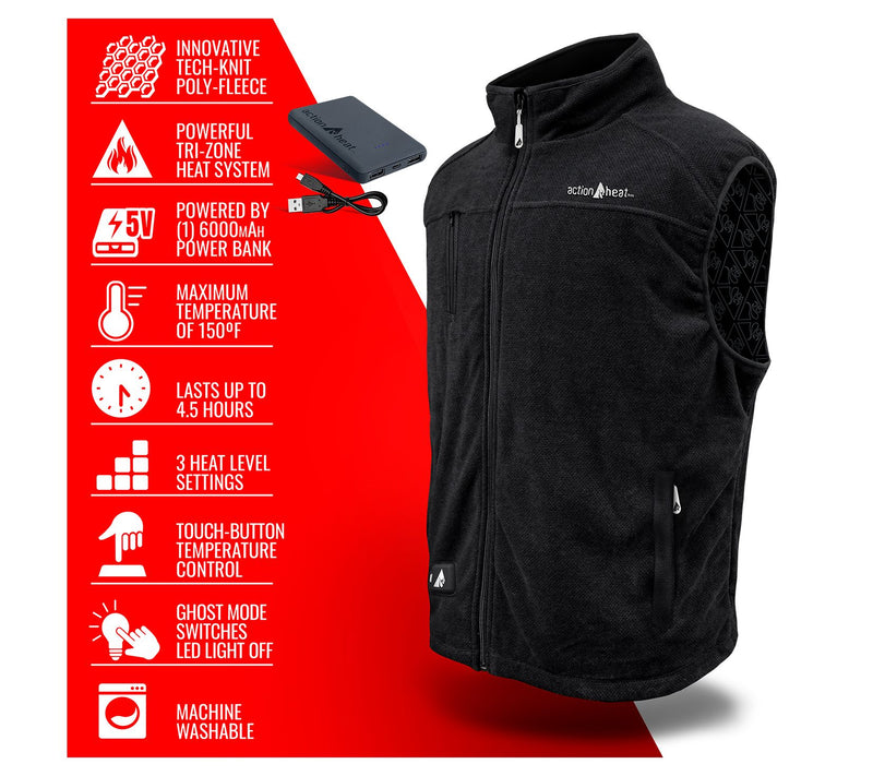 ActionHeat 5V Men's Battery Heated PerformanceFleece Vest — View 6