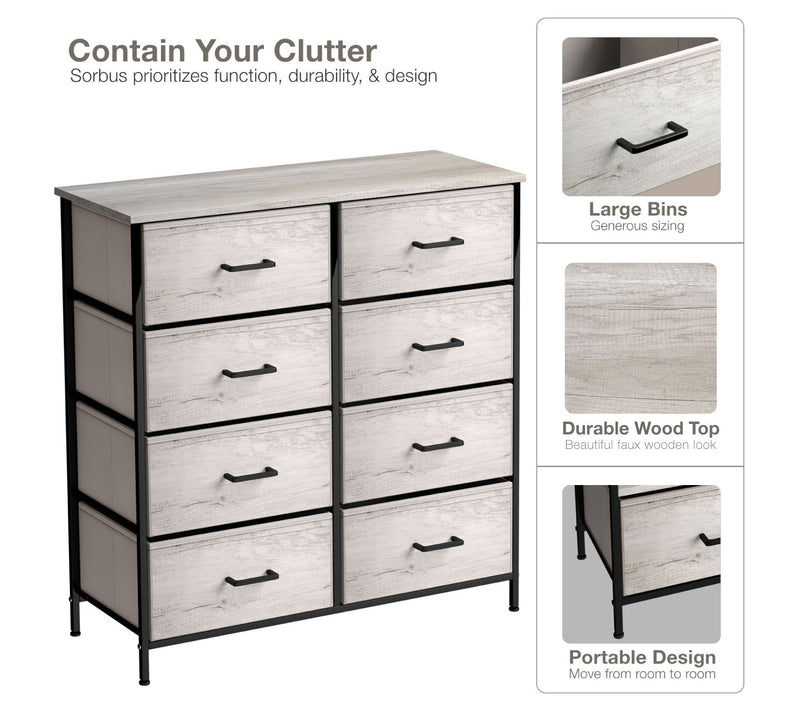 Sorbus 8-Drawer Fabric Dresser for Bedroom and More — View 6