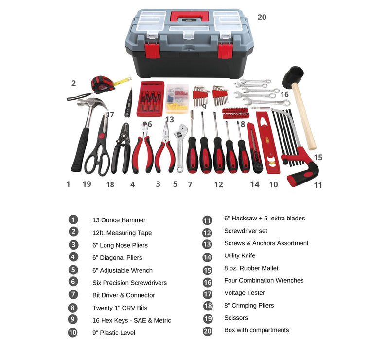 Apollo Tools 170-Piece Household Tool Kit — View 6