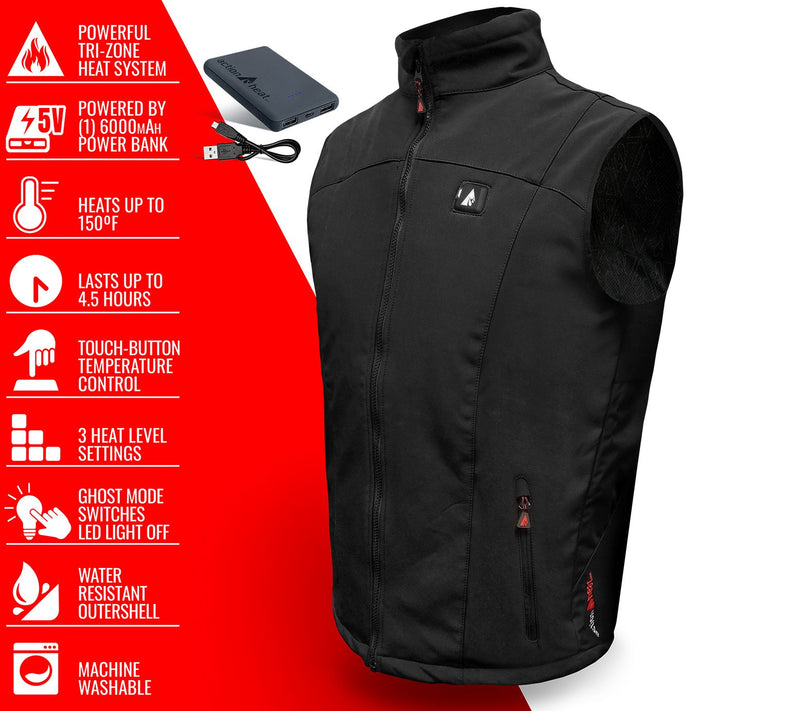 ActionHeat Men's 5V Battery Heated Softshell Vet — View 12