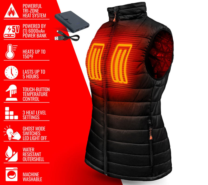 ActionHeat Women's 5V Battery Heated Puffer Ves — View 9