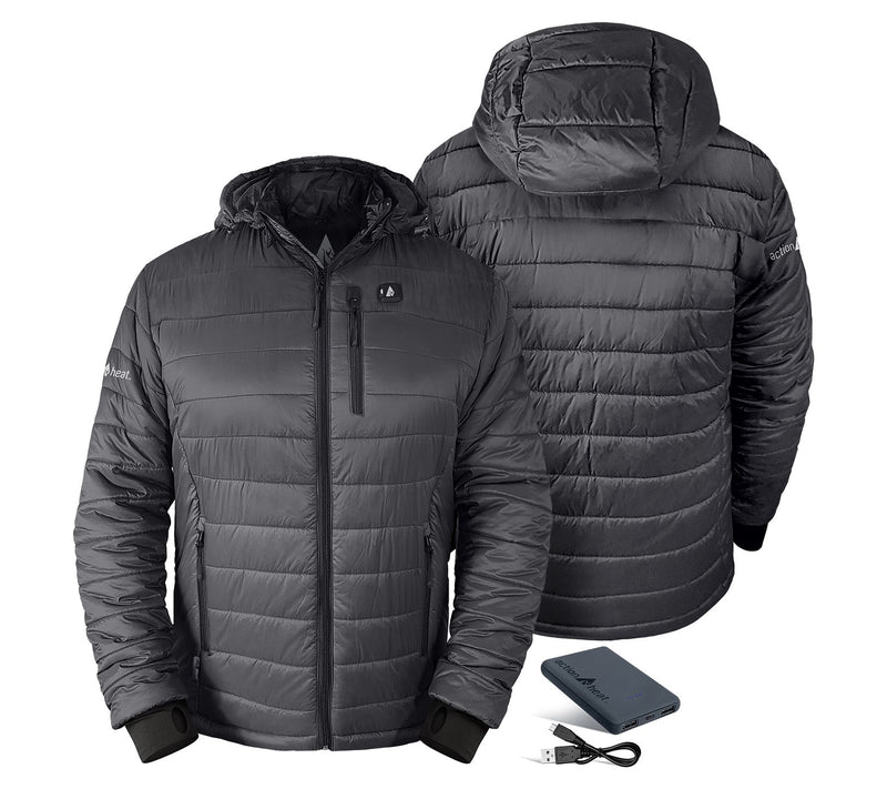 ActionHeat Men's 5V Battery Heated Puffer JackeW/ Hood — View 5