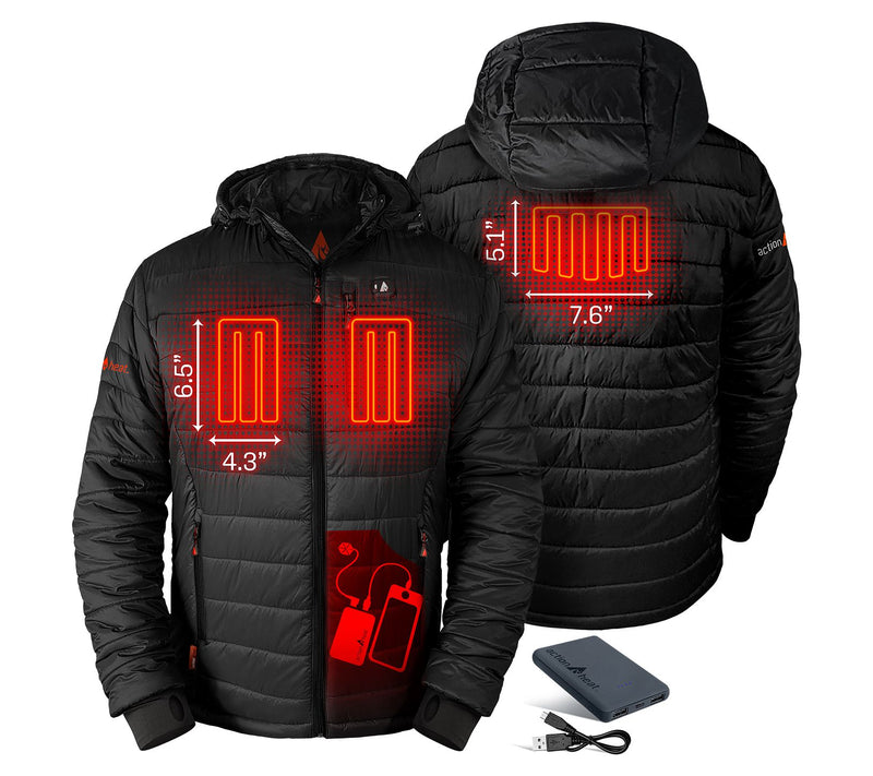 ActionHeat Men's 5V Battery Heated Puffer JackeW/ Hood — View 8