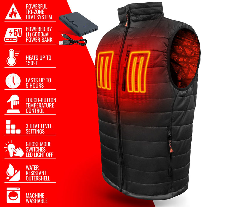 ActionHeat Men's 5V Battery Heated Puffer Vest — View 9