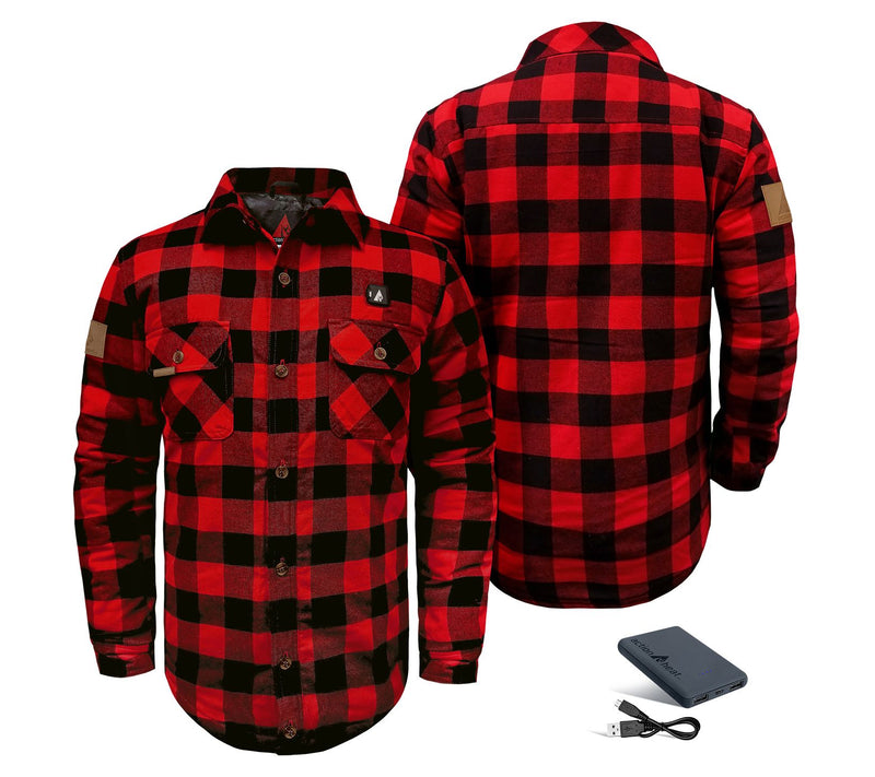 ActionHeat 5V Battery Heated Flannel Work Shirt — View 5