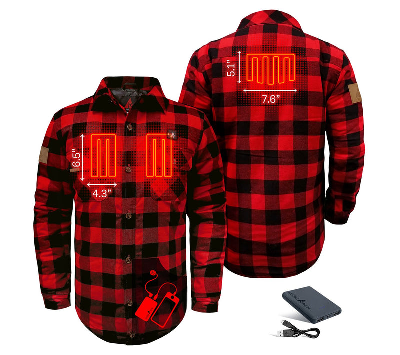 ActionHeat 5V Battery Heated Flannel Work Shirt — View 8