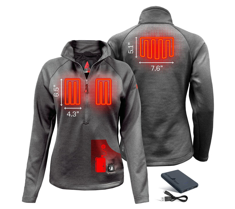 ActionHeat Women's 5V Battery Heated 1/2 Zip UpShirt — View 10