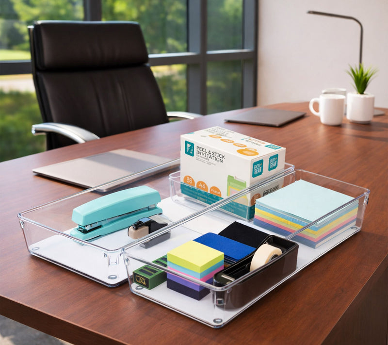 Sorbus Clear Drawer Organizer 3 Piece Set — View 7
