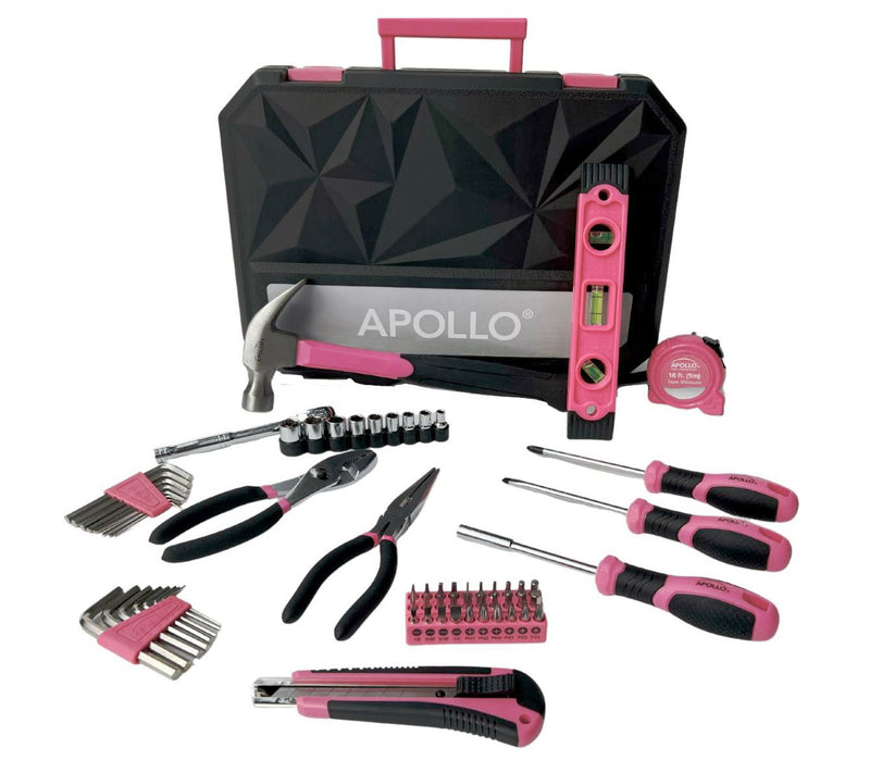 Apollo Tools 65 Piece Household Tool Kit Pink — View 8