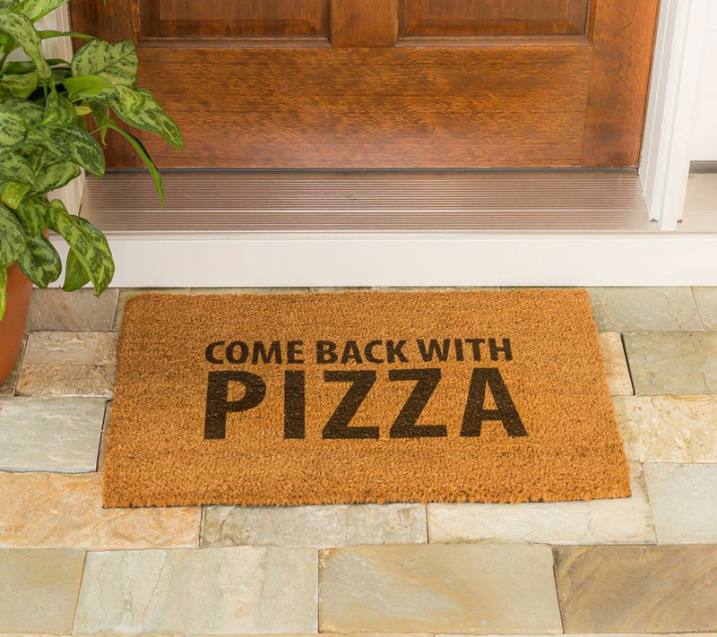 Evergreen "Come Back with Pizza" 16x28 Coir Mat — View 3