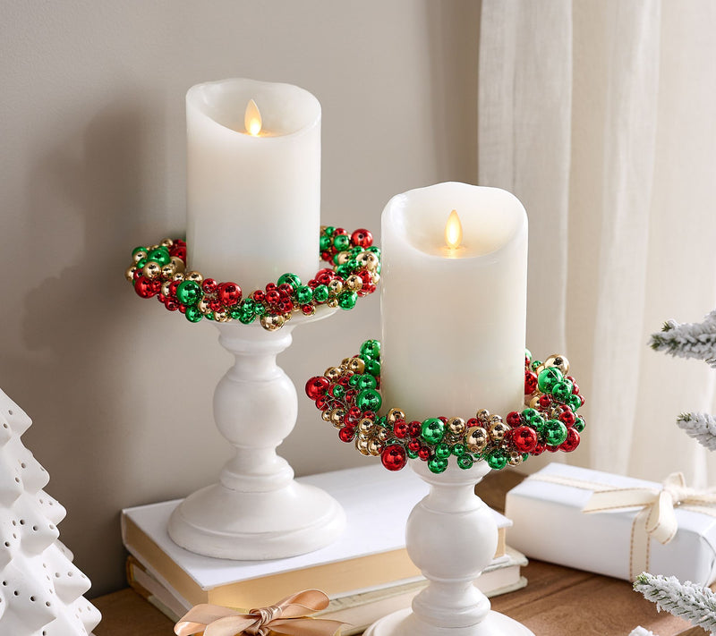 Set of 2 High Gloss Multi-Colored Candle Rings by Valerie — Main view