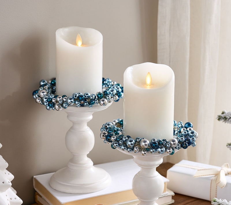 Set of 2 High Gloss Multi-Colored Candle Rings by Valerie — View 3