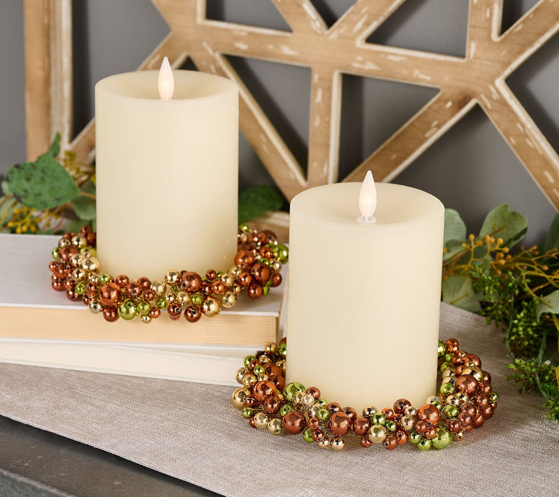 Set of 2 High Gloss Multi-Colored Candle Rings by Valerie — View 11