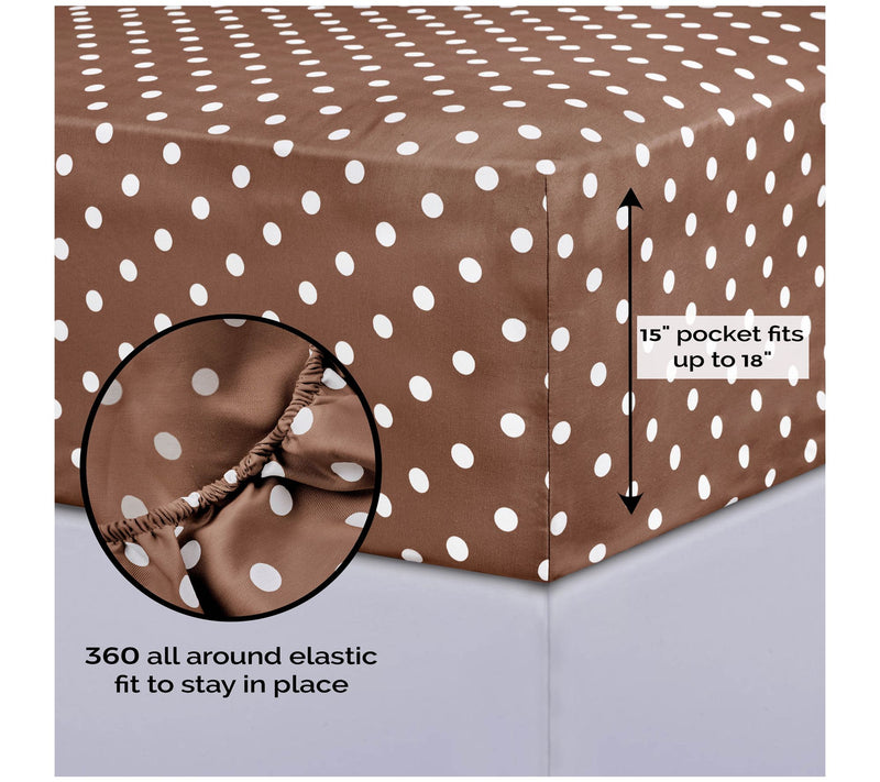 Superior 600 Thread Count Cotton Blend Polka Dot Sheets, Twin — View 19