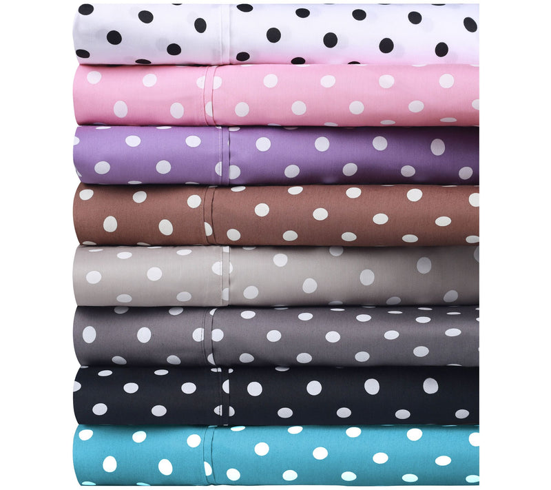 Superior 600 Thread Count Cotton Blend Polka Dot Sheets, Twin — View 18