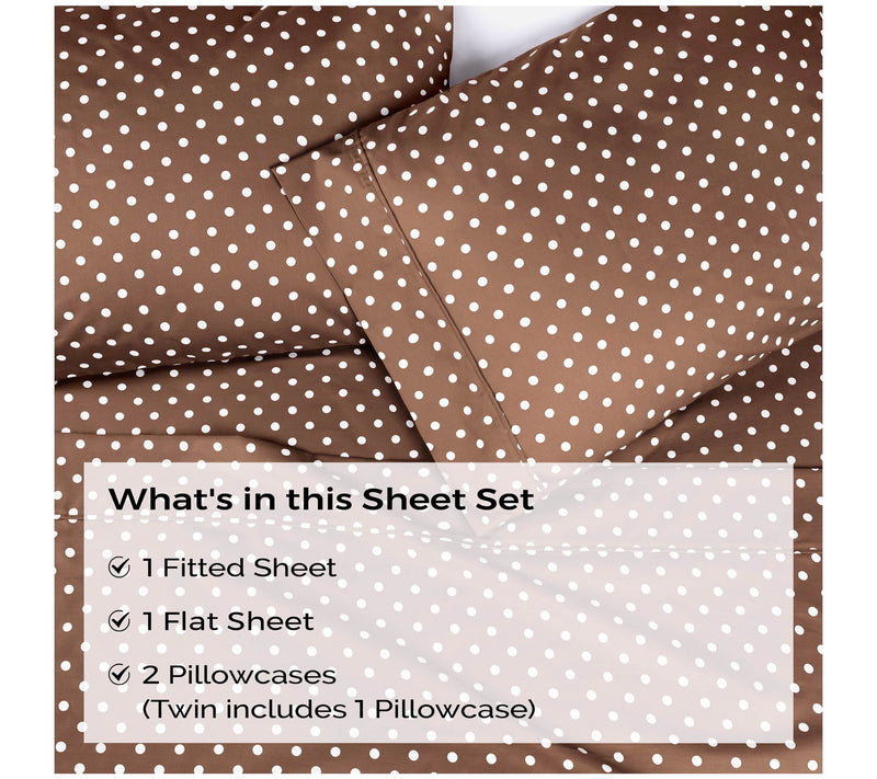 Superior 600 Thread Count Cotton Blend Polka Dot Sheets, Twin — View 21
