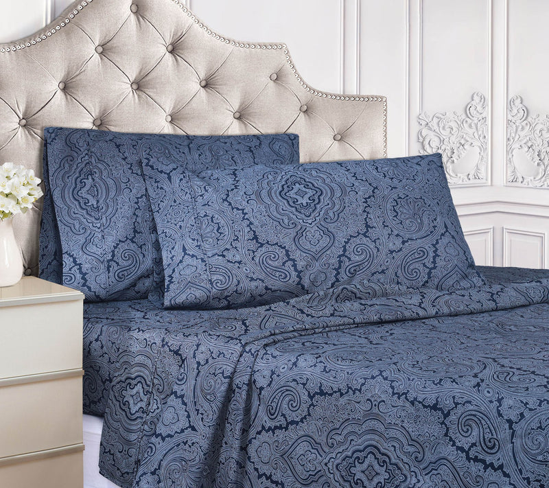 Superior Paisley Cotton and Polyester Blend Shet Set, Full — View 18
