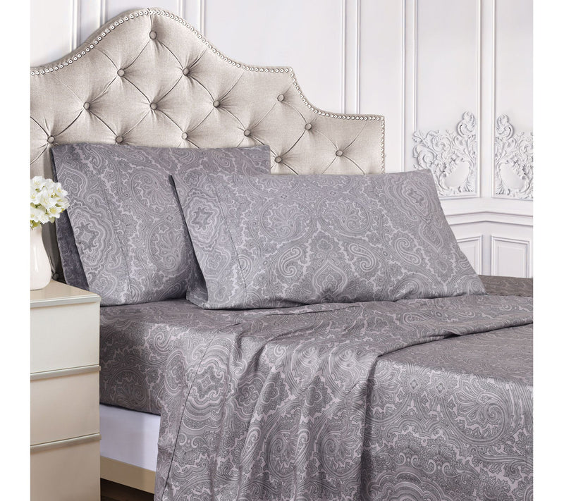 Superior Paisley Cotton and Polyester Blend Shet Set, Full — View 9