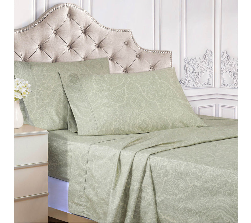 Superior Paisley Cotton and Polyester Blend Shet Set, King — View 15