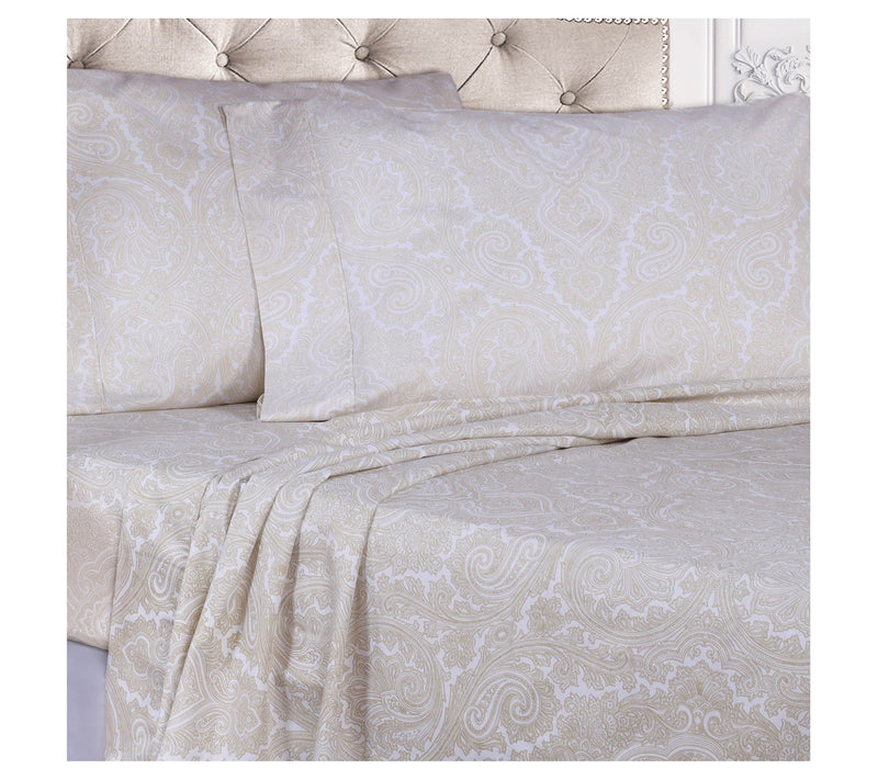 Superior Paisley Cotton and Polyester Blend Shet Set, King — View 21