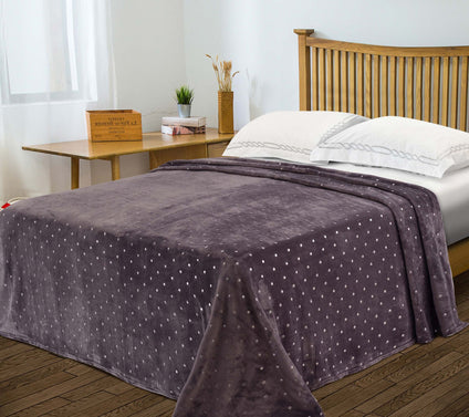 Superior Metallic Polka Dot Ultra-Plush Fleece Blanket, King