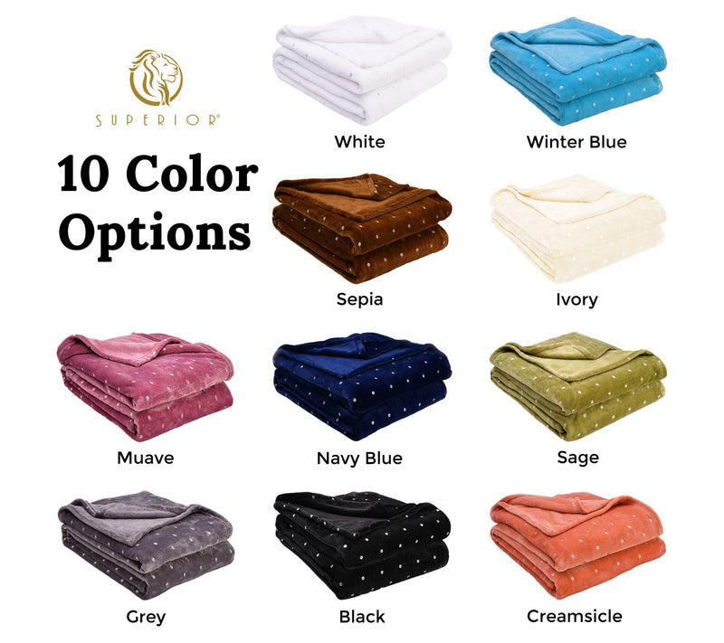 Superior Metallic Polka Dot Ultra-Plush Fleece Blanket, King — View 25