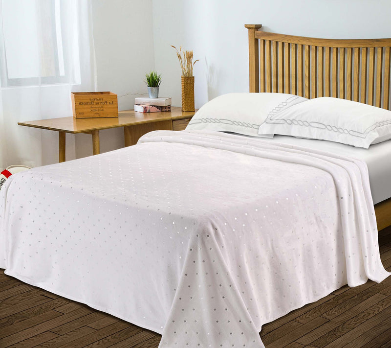 Superior Metallic Polka Dot Ultra-Plush Fleece Blanket, King — View 21