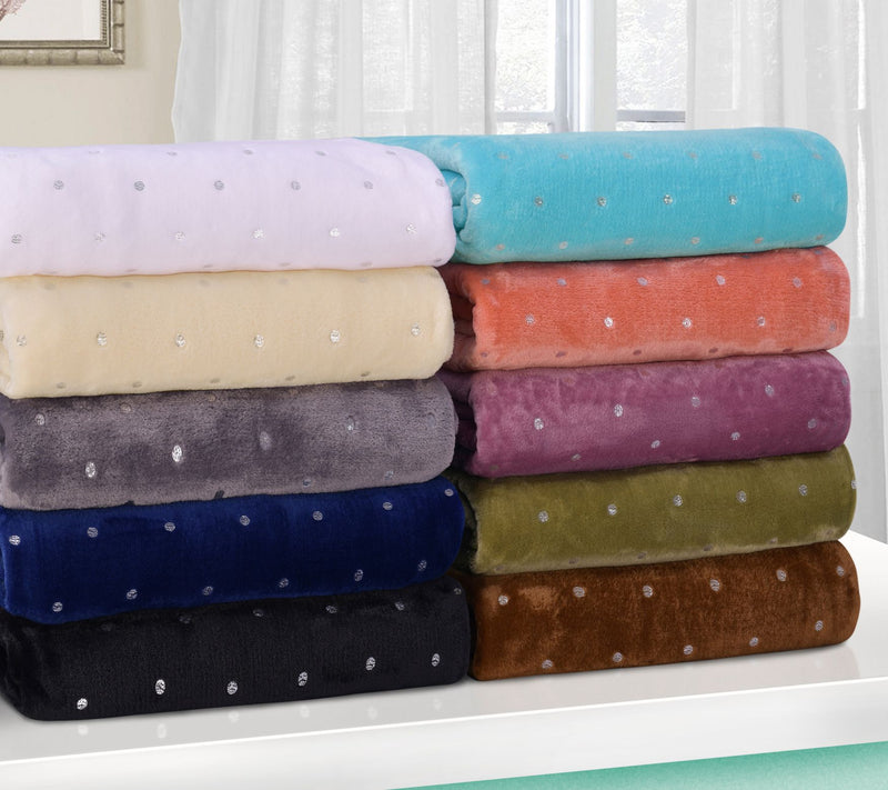 Superior Metallic Polka Dot Ultra-Plush Fleece Blanket, King — View 26