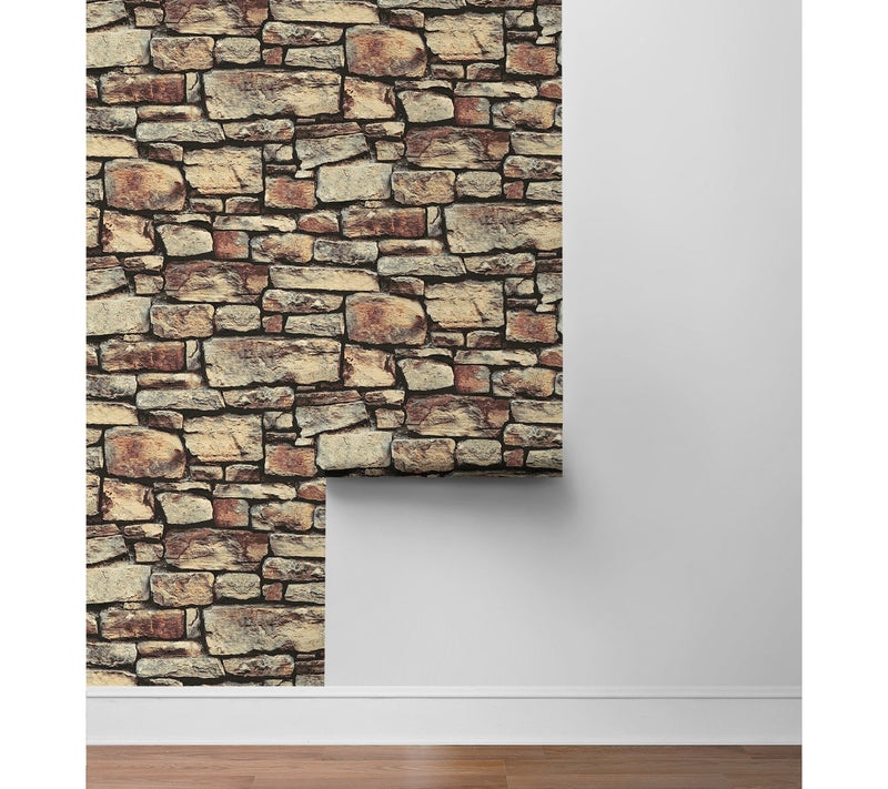 Arthouse Cornish Faux-Stone Peel-and-Stick Wallpaper — View 8