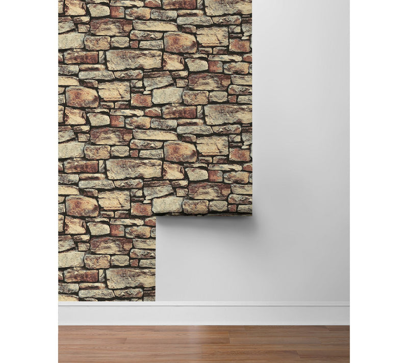 Arthouse Cornish Faux-Stone Peel-and-Stick Wallpaper — View 9