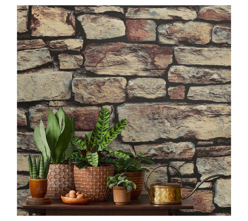 Arthouse Cornish Faux-Stone Peel-and-Stick Wallpaper — View 7