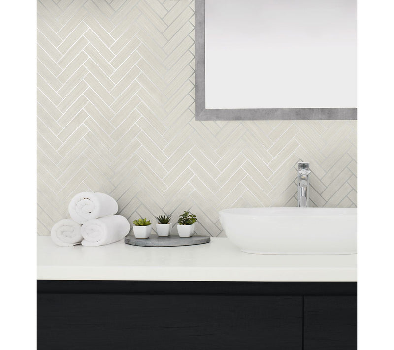 Stacy Garcia Home Herringbone Inlay Peel-and-Stick Wallpaper — View 16
