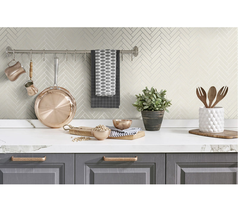 Stacy Garcia Home Herringbone Inlay Peel-and-Stick Wallpaper — View 15