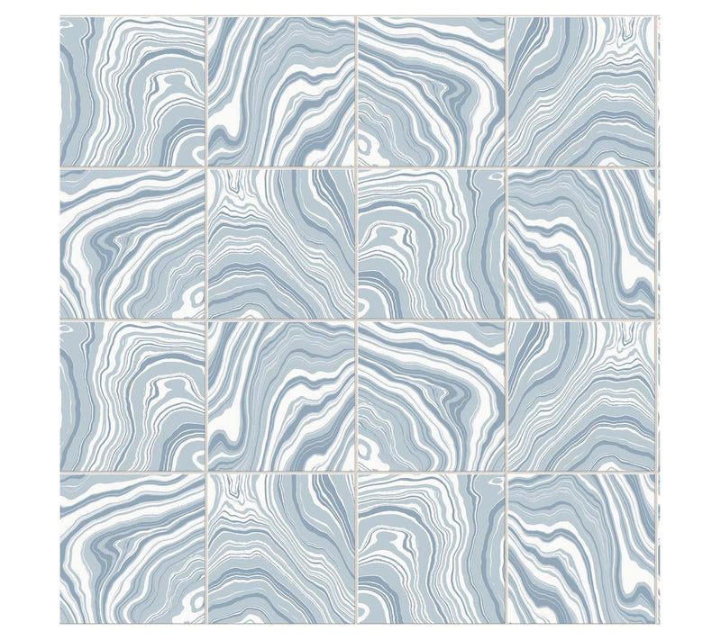 Lillian August Marbled Faux-Tile Peel-and-StickWallpaper — Main view