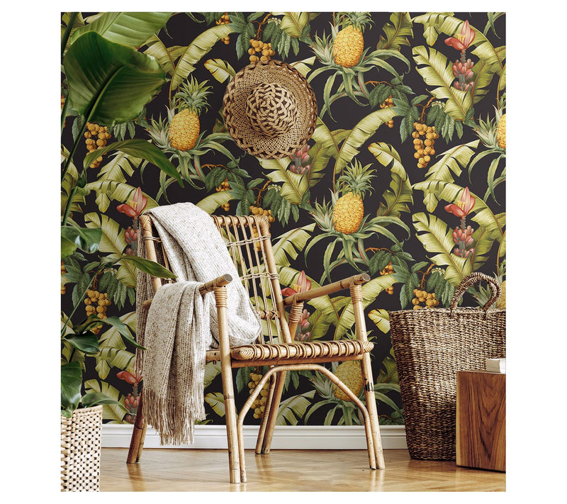 NextWall Pineapple Floral Peel-and-Stick Wallpaper — View 9