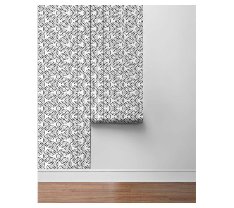 NextWall Zen Geo Screen Printed Peel and StickWallpaper — View 12