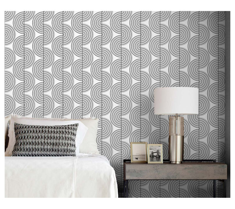NextWall Zen Geo Screen Printed Peel and StickWallpaper — View 11