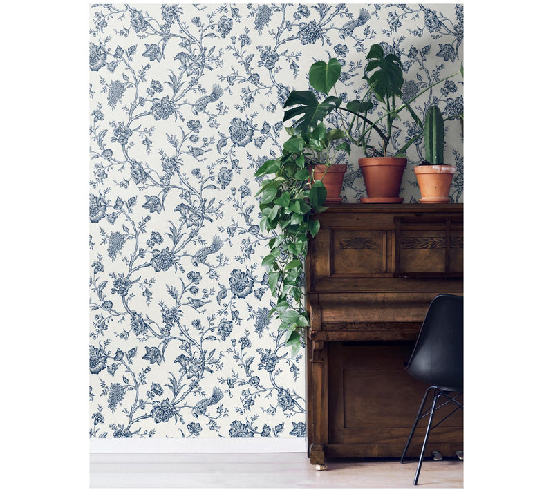 NextWall Jasmine Chinoiserie Peel and Stick Wallpaper — View 10