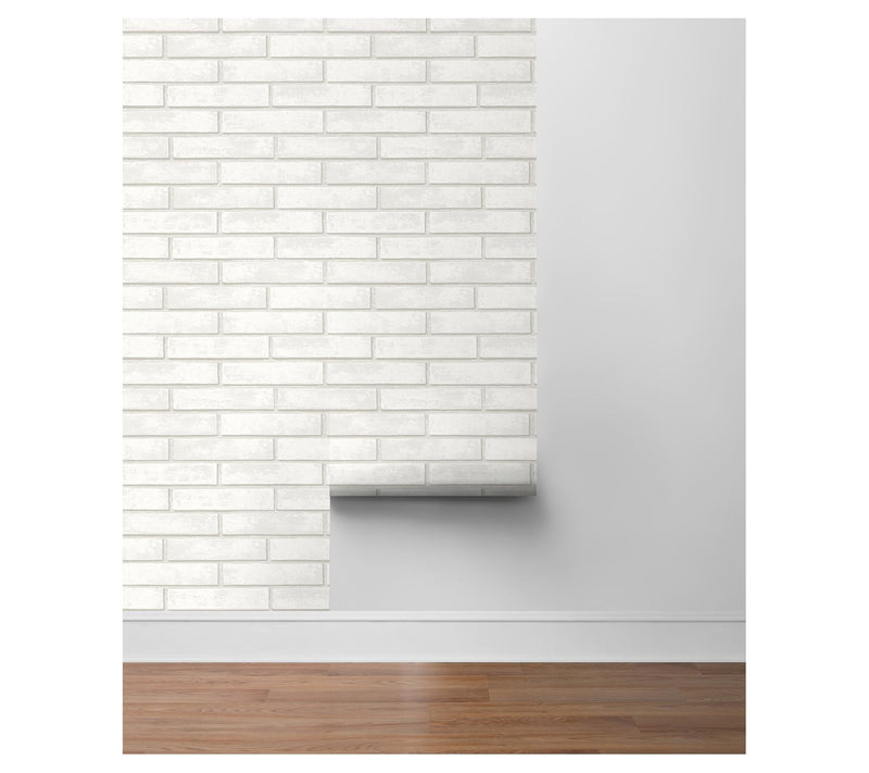 NextWall Monarch Faux Brick Peel and Stick Wallpaper — View 8