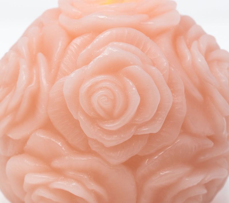 Luminara Carved Floral Figural Candle with Remoe — View 8