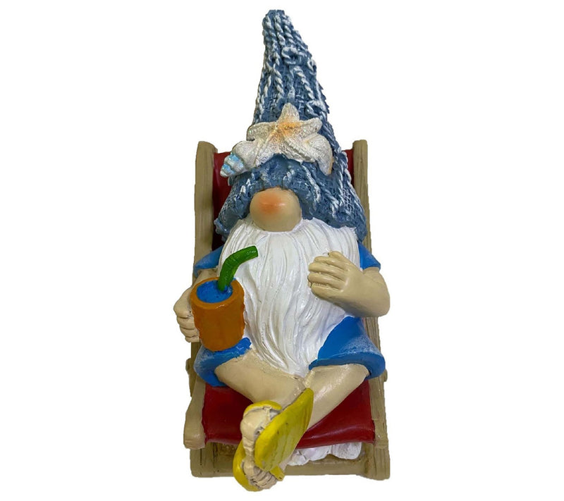 Santa's Workshop Inc. 6" Resin Beach Gnome in C hair — Main view