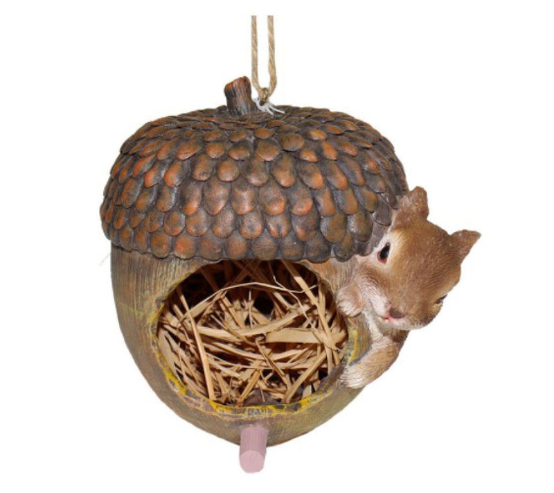 Santa's Workshop, Inc. Resin Acorn and Squirrel Birdhouse — Main view