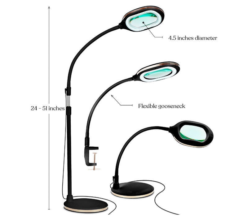 Brightech Lightview 3-in-1 LED Magnifier FloorDesk Lamp — View 11
