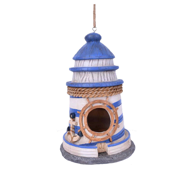 Santa's Workshop Inc. 5" Resin Blue & White Lighthouse Bird — Main view