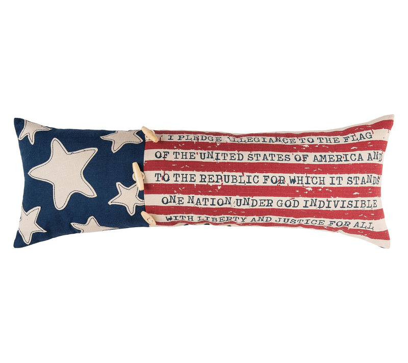 28" x 10" Patriotic Flag Embroidered Throw Pillow by Valerie — View 3