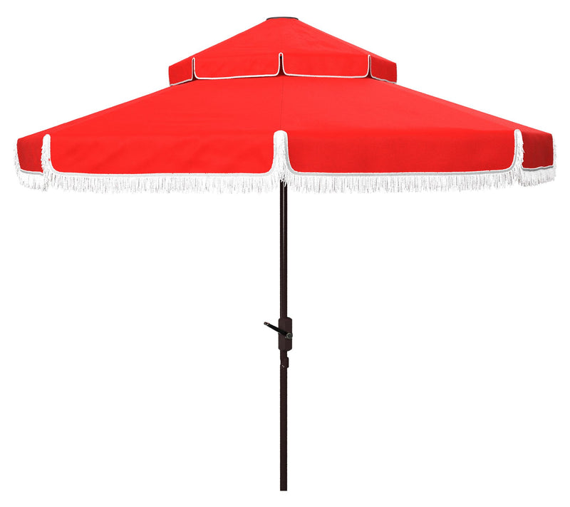 Safavieh Milan Fringe 9ft Double Top Crank Umbrella — View 5